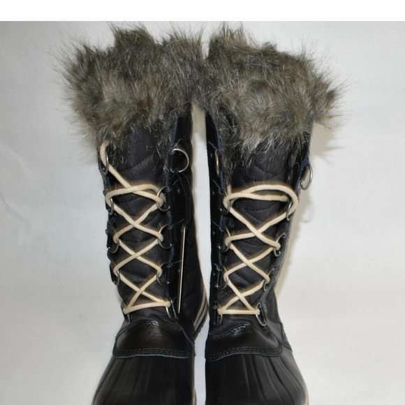Sorel Tofino II Waterproof Boots Black Canvas & Leather | Women’s 7.5 | Like New - Picture 6 of 8